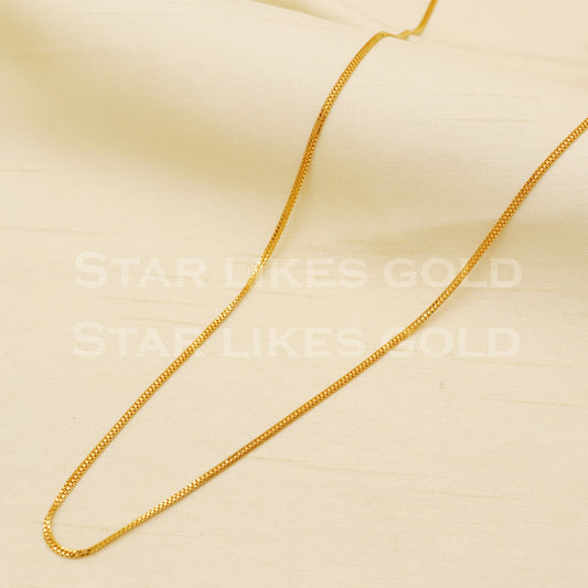 18k gold chain necklace Handmade fine Jewelry, wedding style Jewelry, B1452