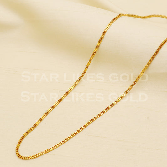 18k gold chain necklace Handmade fine Jewelry, wedding style Jewelry, B1453