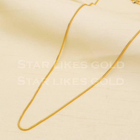 18k gold chain necklace Handmade fine Jewelry, wedding style Jewelry, B1455