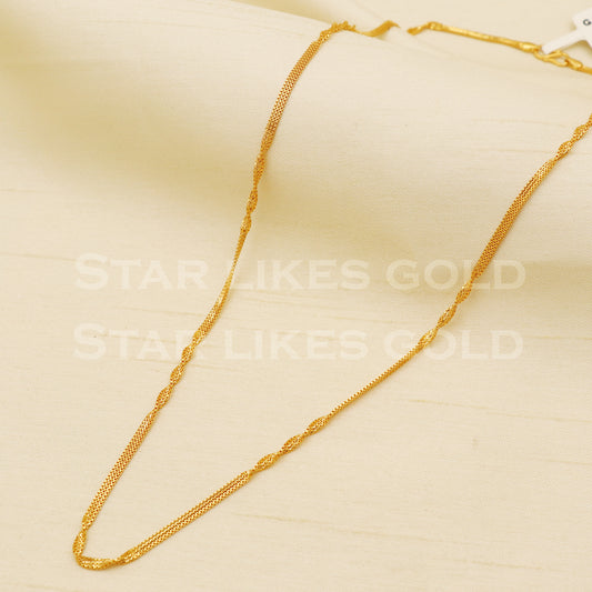 18k gold chain necklace Handmade fine Jewelry, wedding style Jewelry, B1462