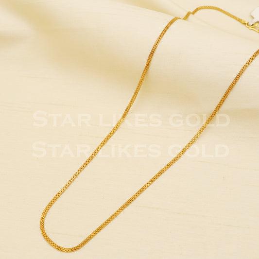 18k gold chain necklace Handmade fine Jewelry, wedding style Jewelry, B1463