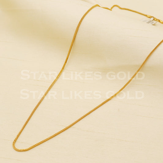18k gold chain necklace Handmade fine Jewelry, wedding style Jewelry, B1469