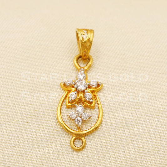Beautiful 18k Yellow Gold Handmade Zircon Pendant 18k Jewelry, B1475