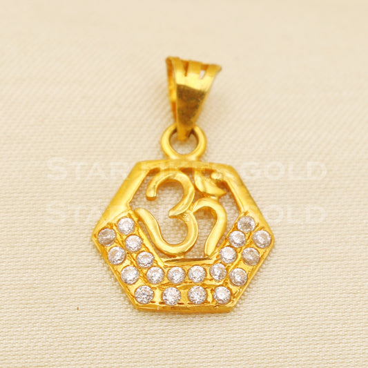 Beautiful 18k Yellow Gold Handmade Zircon Pendant 18k Jewelry, B1476