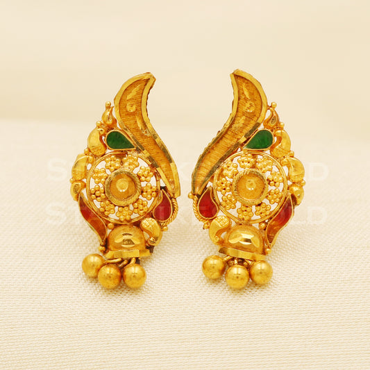 Stunning 18k gold dangle Earrings Handmade Jewelry, B1533