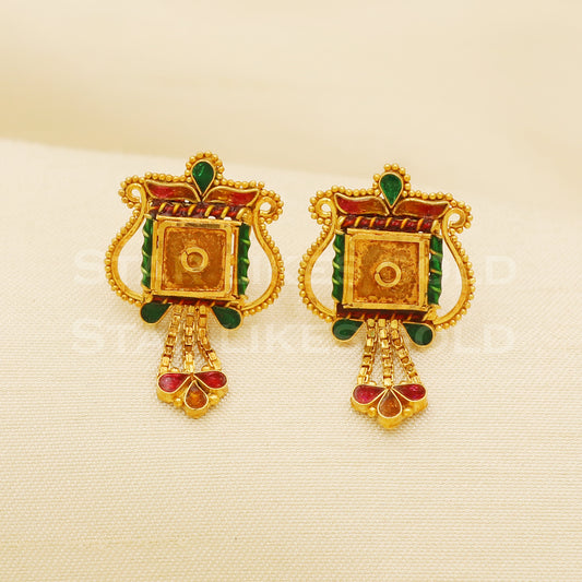 Stunning 18k gold Earrings Handmade Jewelry, B1537