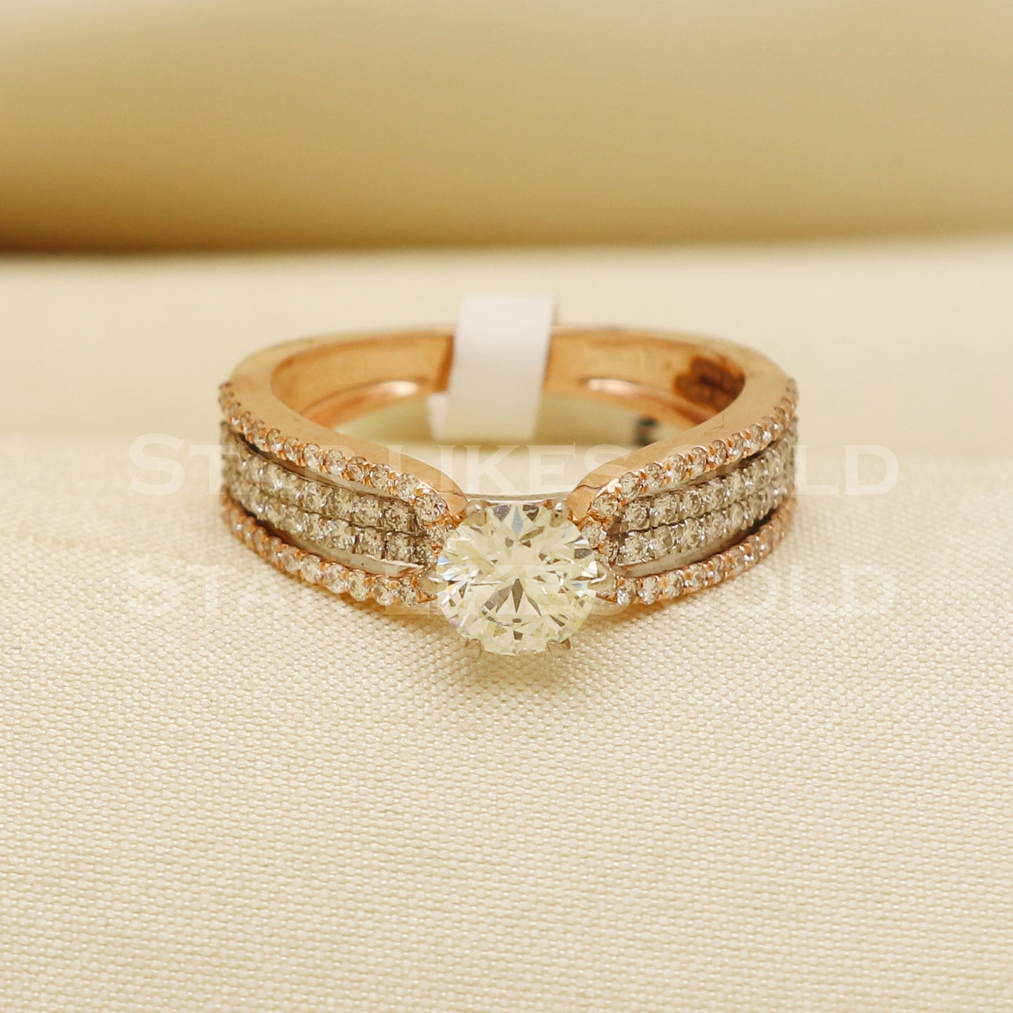 Handmade Natural Diamond Ring from India,14K gold Wt 3.14g, Diamond 1.06cts, Ring Size US All, width 5.5mm, PR1010