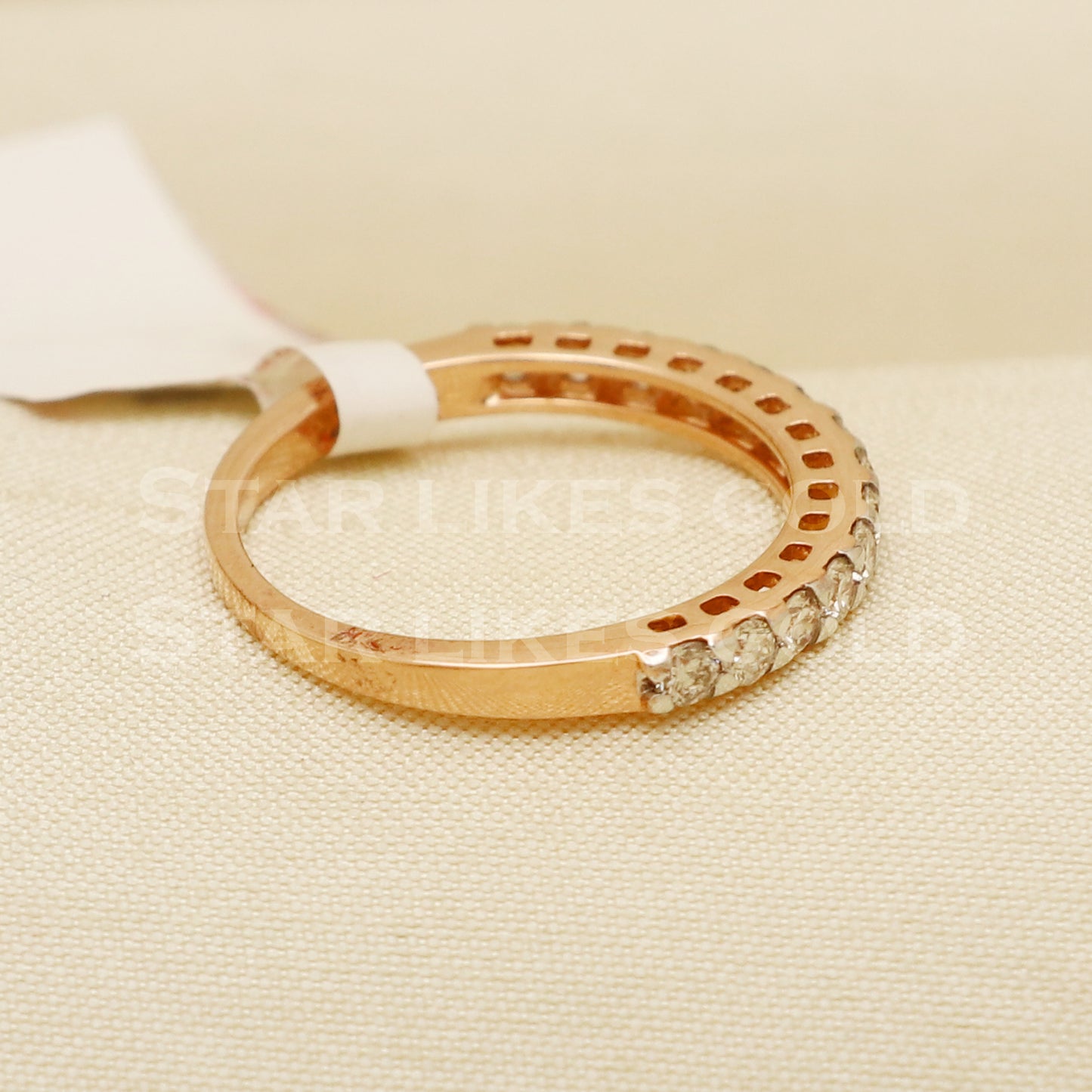 Handmade Natural Diamond Ring from India,14K gold Wt 1.9g, Diamond 0.49cts, Ring Size US All, width 2mm, PR1012