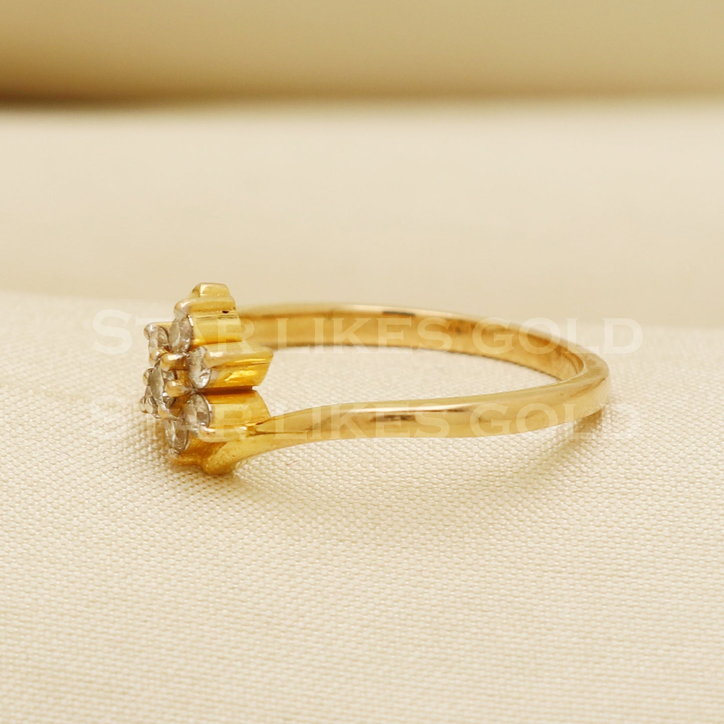 Handmade Natural Diamond Ring from India,18K gold Wt 3.23g, Diamond 0.24cts, Ring Size US All, width 8mm, PR1013