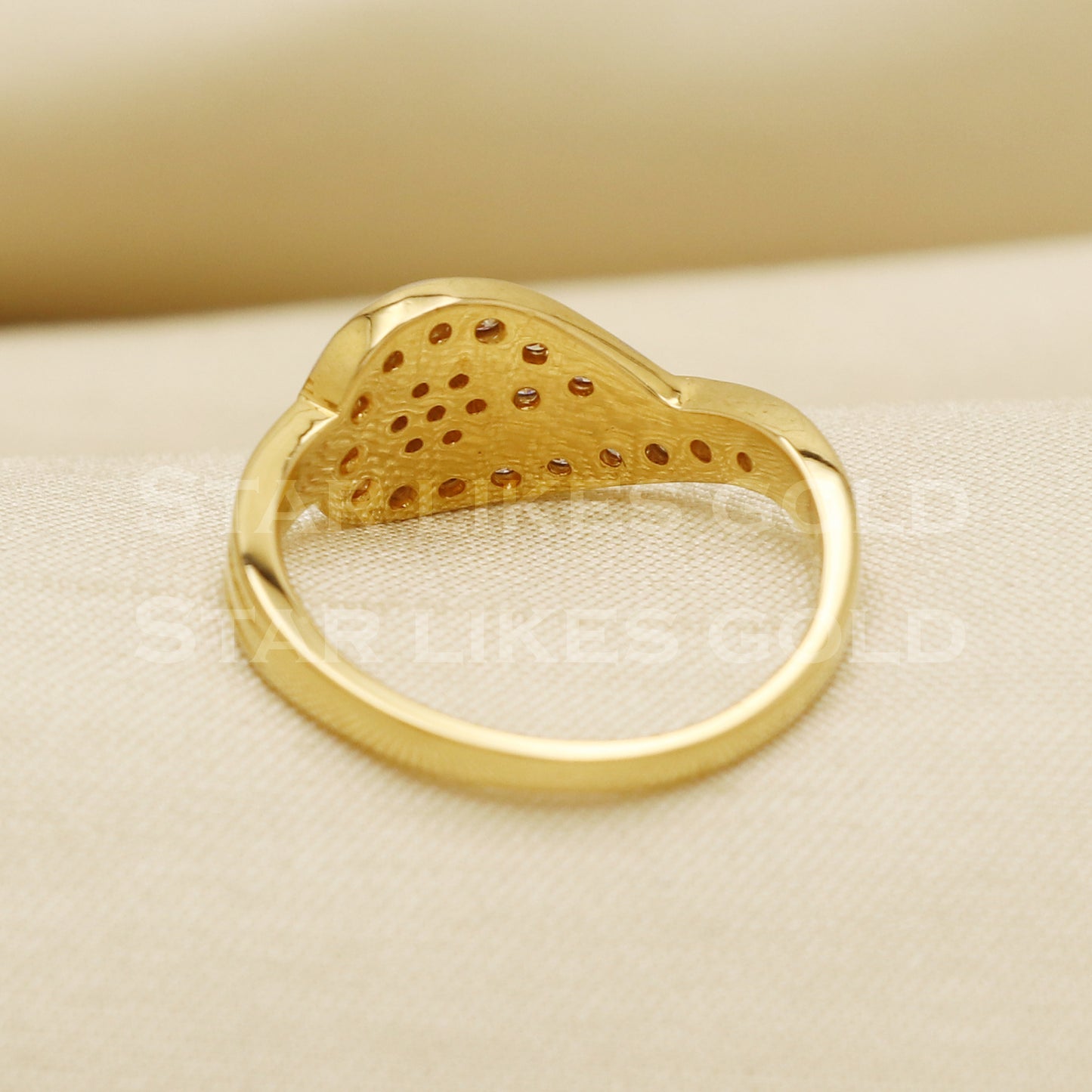 Handmade Natural Diamond Ring from India,18K gold Wt 4.06g, Diamond 0.45cts, Ring Size US All, width 9mm, PR1019