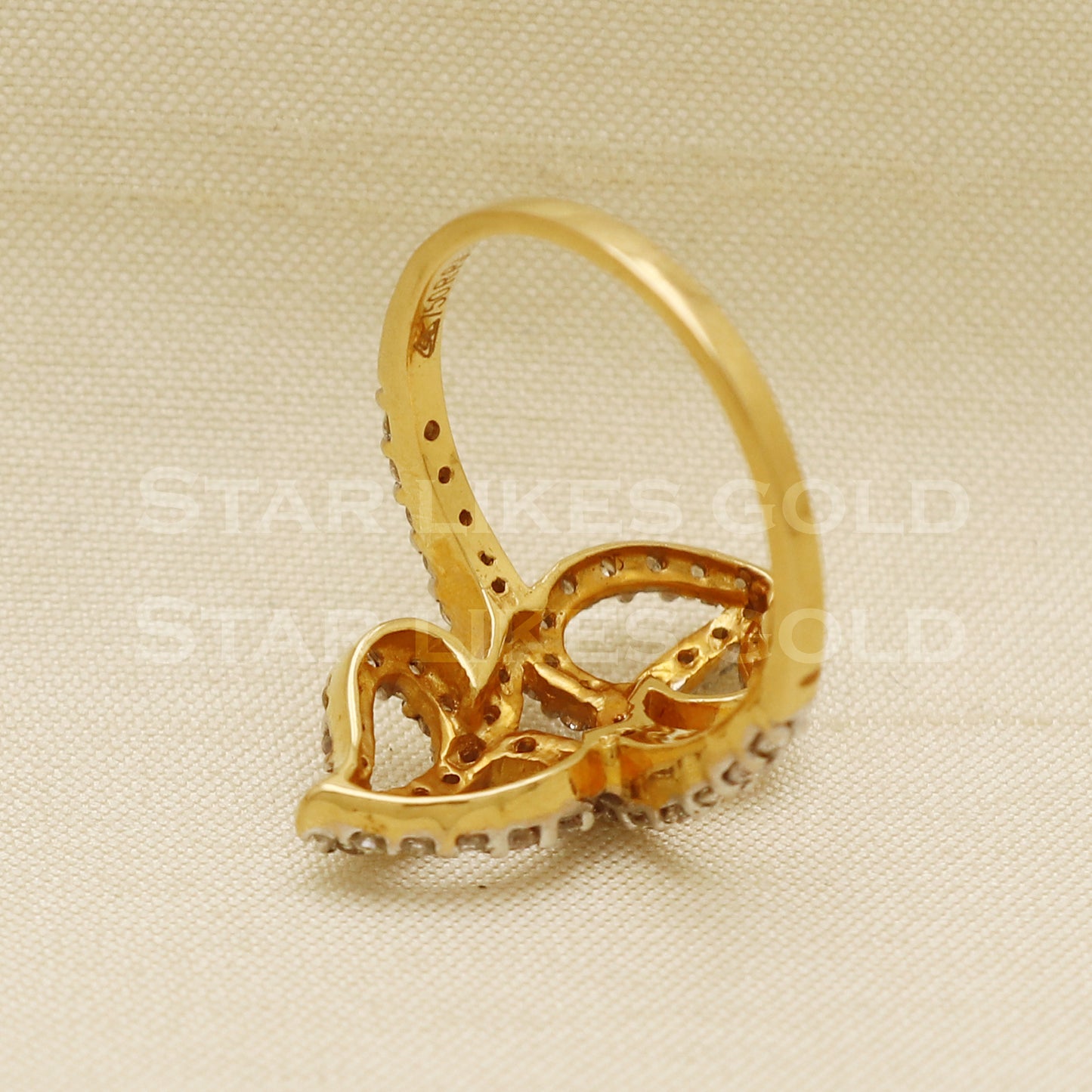 Handmade Natural Diamond Ring from India,18K gold Wt 3.65g, Diamond 0.68cts, Ring Size US All, width 20mm, PR1020