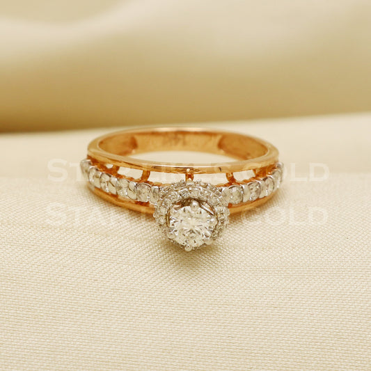 Handmade Natural Diamond Ring from India,14K gold Wt 3.22g, Diamond 0.76cts, Ring Size US All, width 7/5mm, PR1025