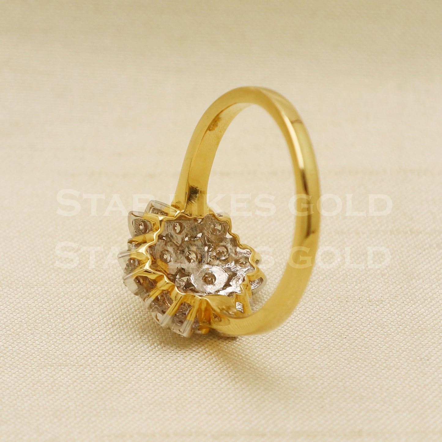 Handmade Natural Diamond Ring from India,14K gold Wt 3.84g, Diamond 0.3cts, Ring Size US All, width 13mm, PR1026