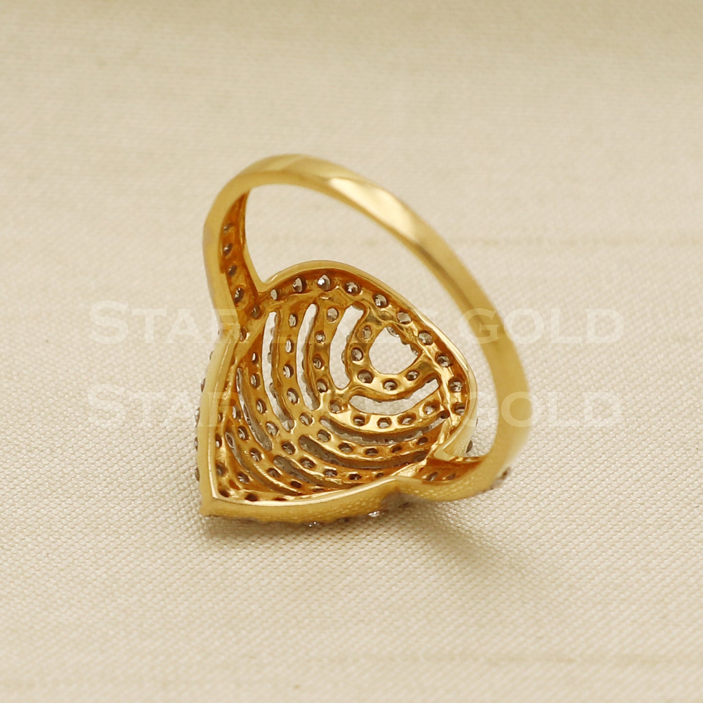 Handmade Natural Diamond Ring from India,18K gold Wt 3g, Diamond 0.78cts, Ring Size US All, width 17mm, PR1027
