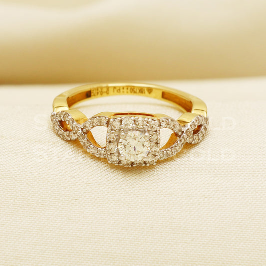 Handmade Natural Diamond Ring from India,18K gold Wt 3.47g, Diamond 0.47cts, Ring Size US All, width 4/7mm, PR1031