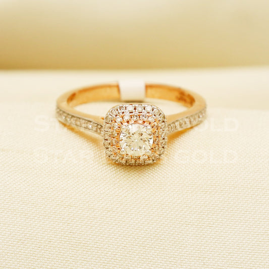 Handmade Natural Diamond Ring from India,14K gold Wt 2.84g, Diamond 0.6cts, Ring Size US All, width 8/4mm, PR1033