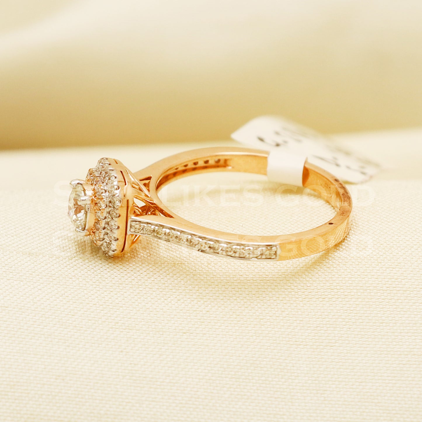 Handmade Natural Diamond Ring from India,14K gold Wt 2.84g, Diamond 0.6cts, Ring Size US All, width 8/4mm, PR1033