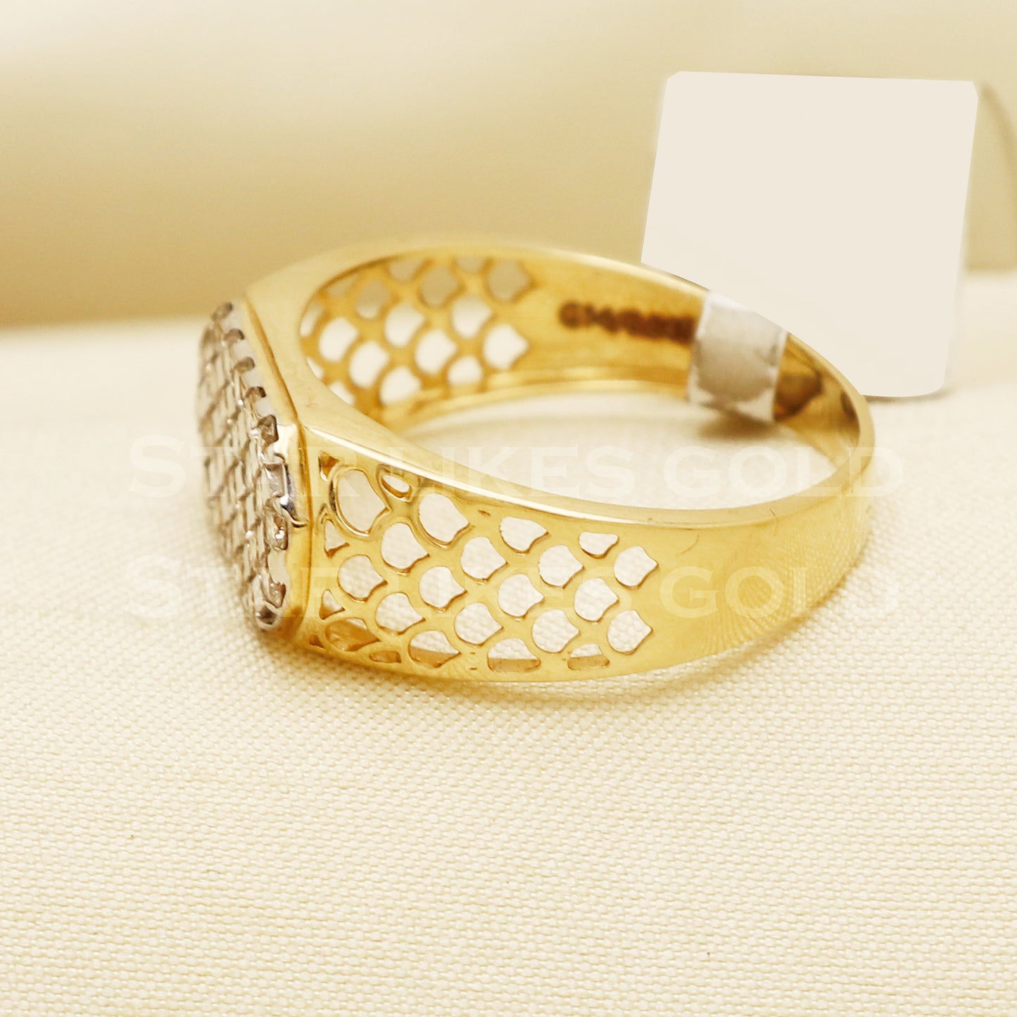 Handmade Natural Diamond Ring from India,14K gold Wt 3.32g, Diamond 0.85cts, Ring Size US All, width 8/4mm, PR1034