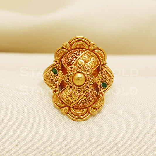 22 karat 22k Gold Handmade Ring Jewelry, PR1045