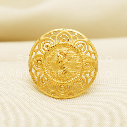 Queen 22 karat 22k Gold Handmade Ring Jewelry, PR1046