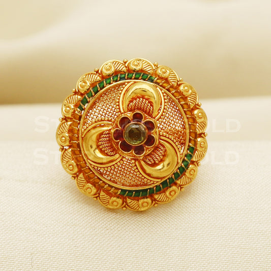 22 karat 22k Gold Handmade Ring Jewelry, PR1047