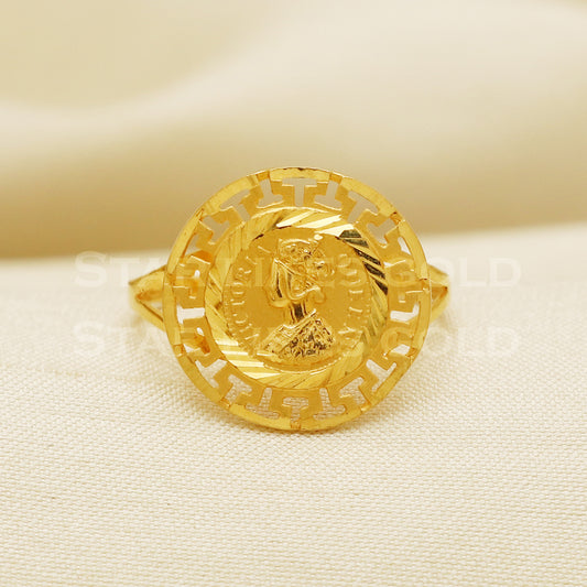 Queen 22 karat 22k Gold Handmade Ring Jewelry, PR1056