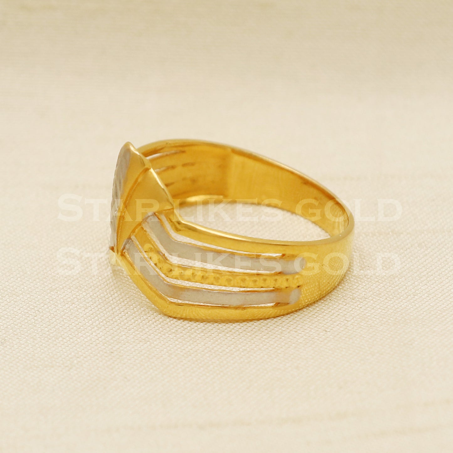 2 Tone 22 karat 22k Gold Handmade Ring Jewelry, PR1058