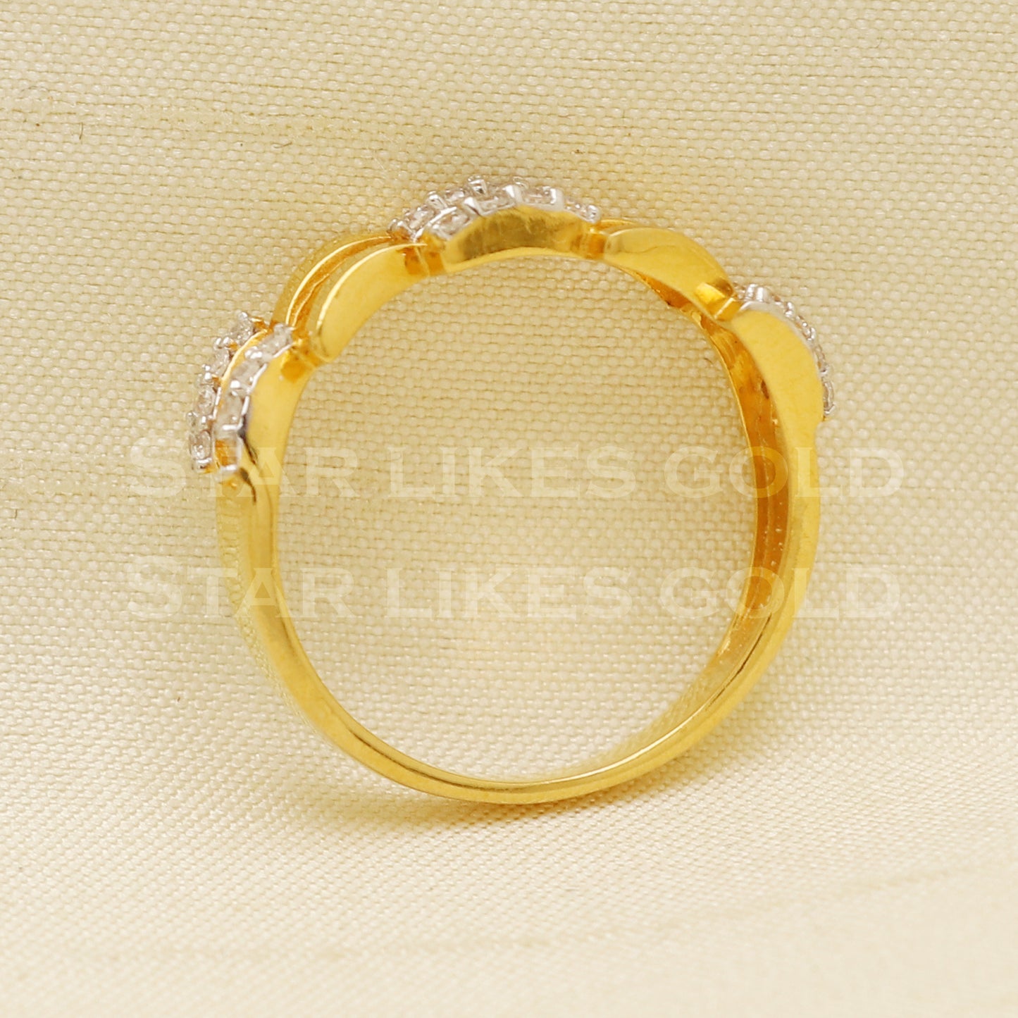 zircons 22 karat 22k Gold Ring Jewelry, PR1081