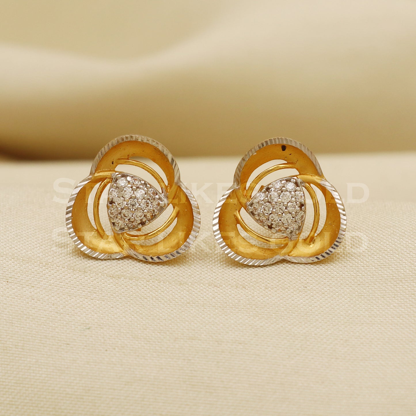 22k 22 karat gold stud earrings jewelry, PR1104