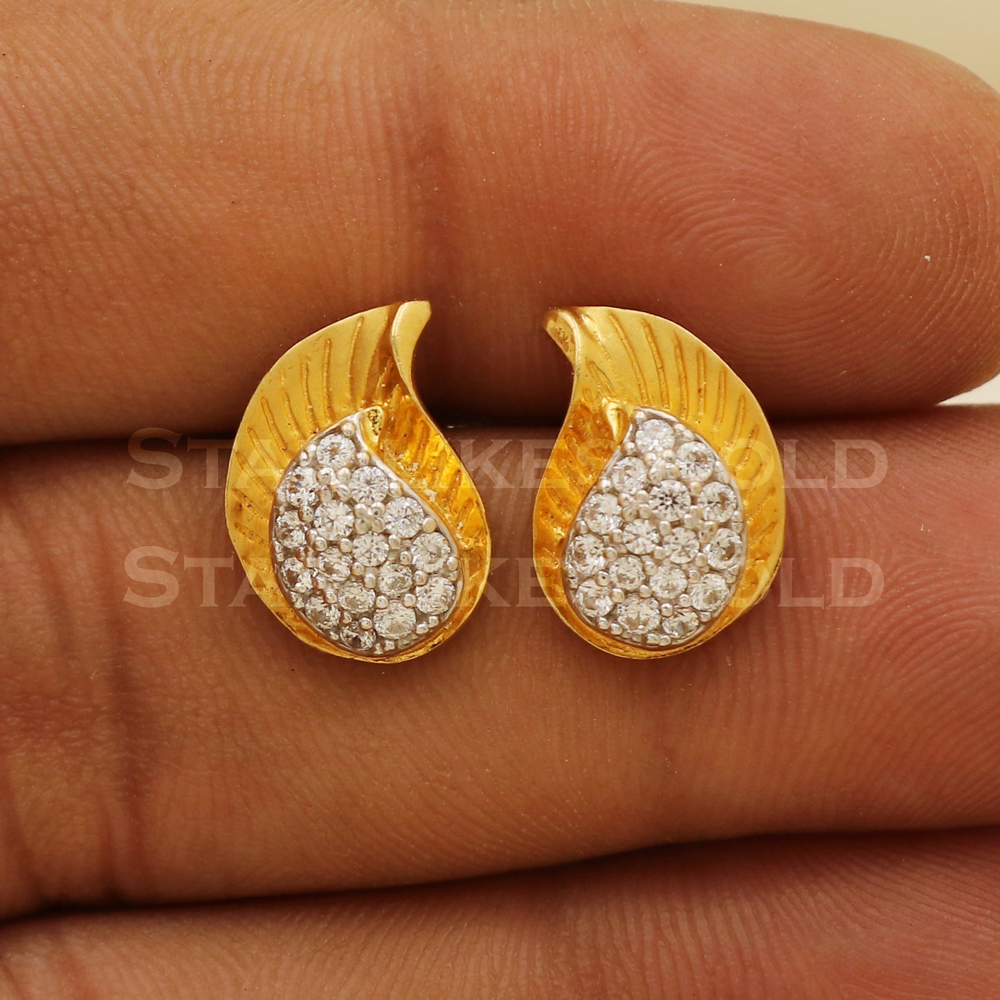 22k 22 karat gold stud earrings jewelry, PR1105