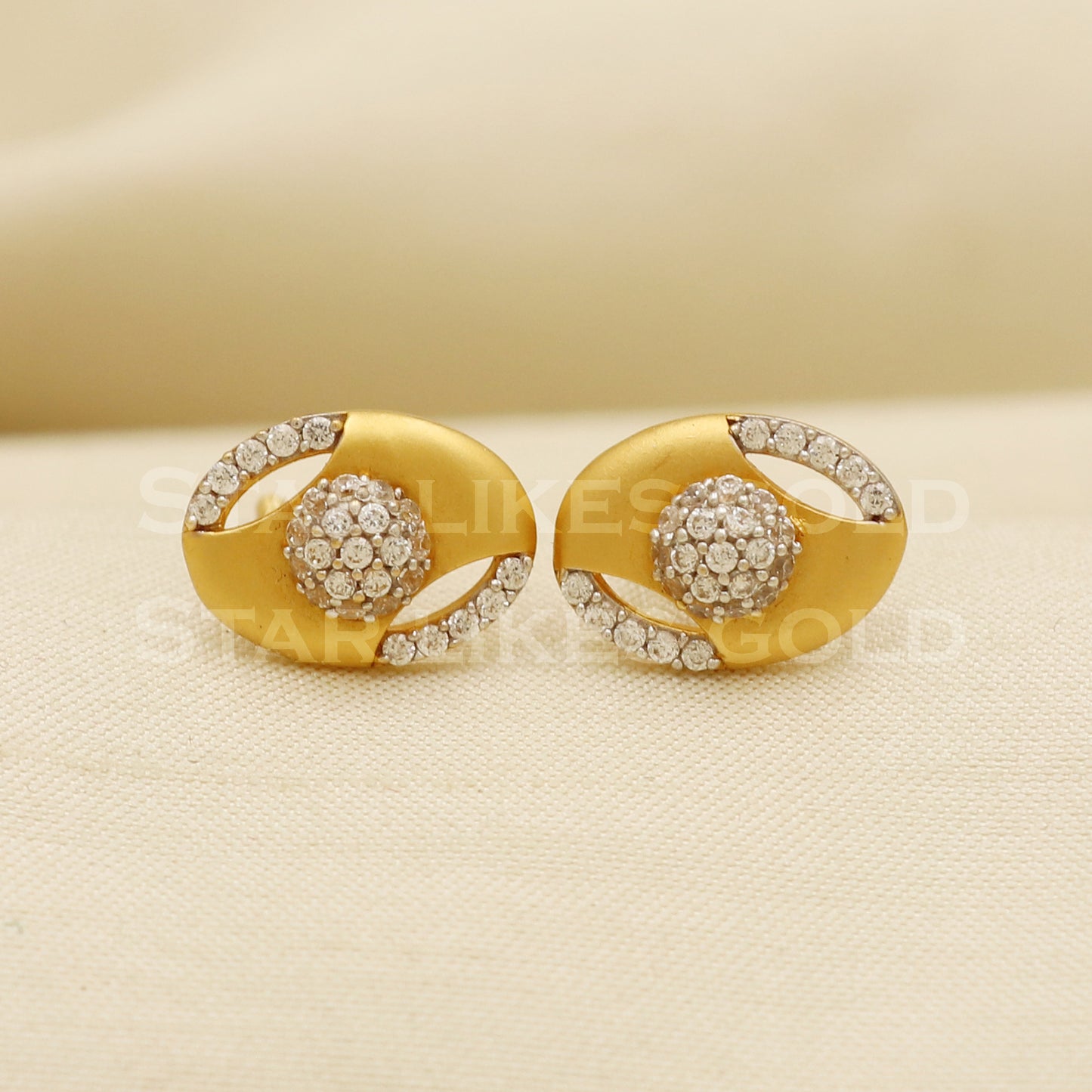 22k 22 karat gold stud earrings jewelry, PR1107