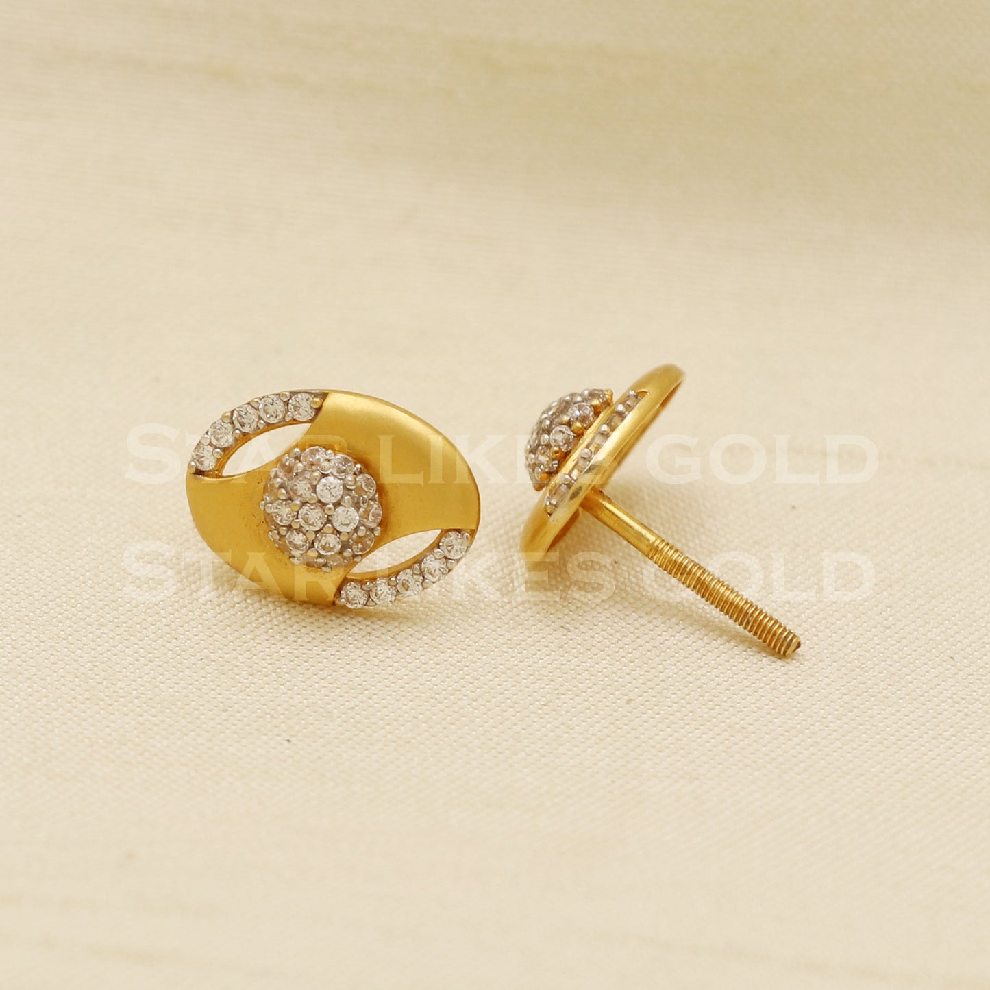 22k 22 karat gold stud earrings jewelry, PR1107