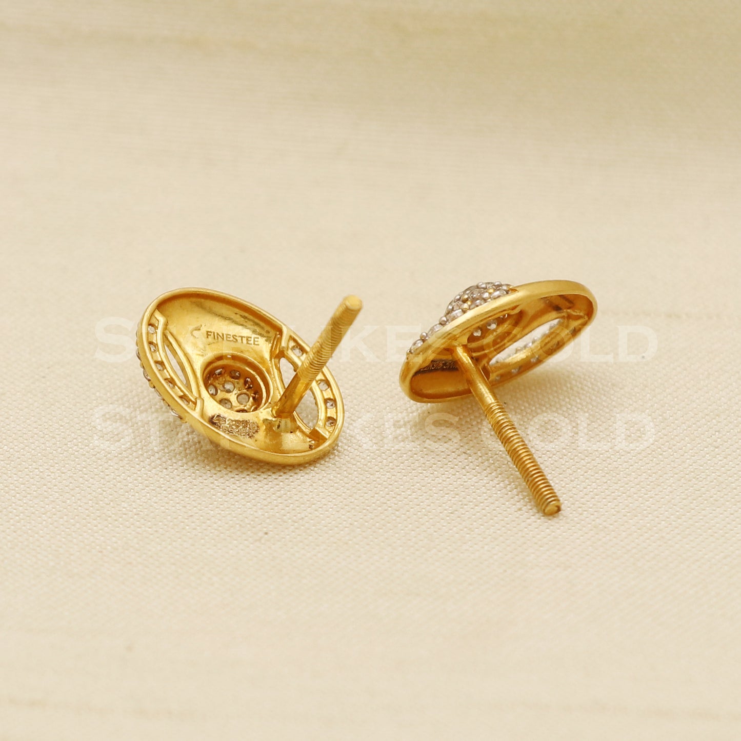 22k 22 karat gold stud earrings jewelry, PR1107