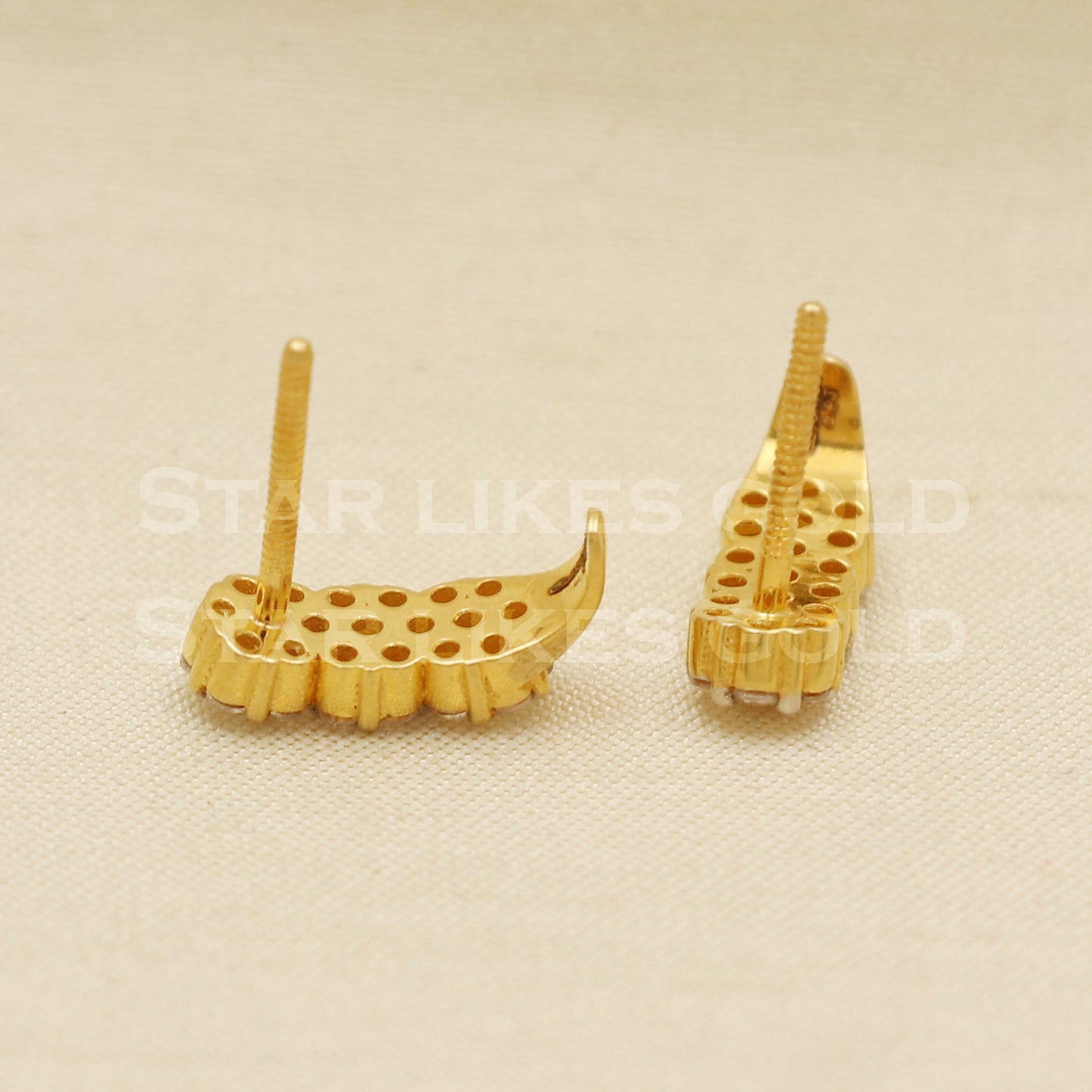 Zircons 18k 18 karat gold stud earrings jewelry, PR1115
