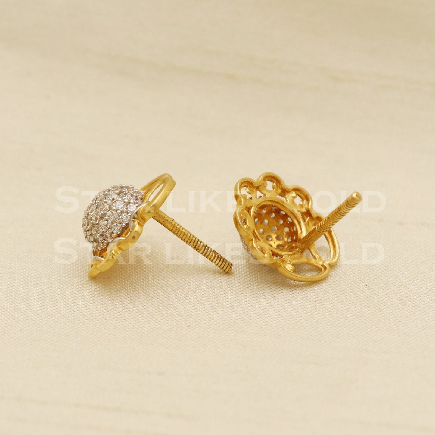 Zircons 22k 22 karat gold earrings jewelry, PR1117