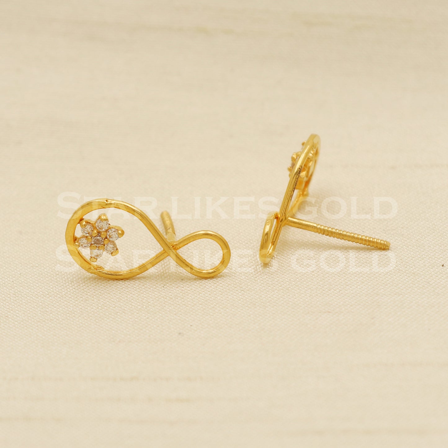 Zircons 22k 22 karat gold earrings jewelry, PR1120