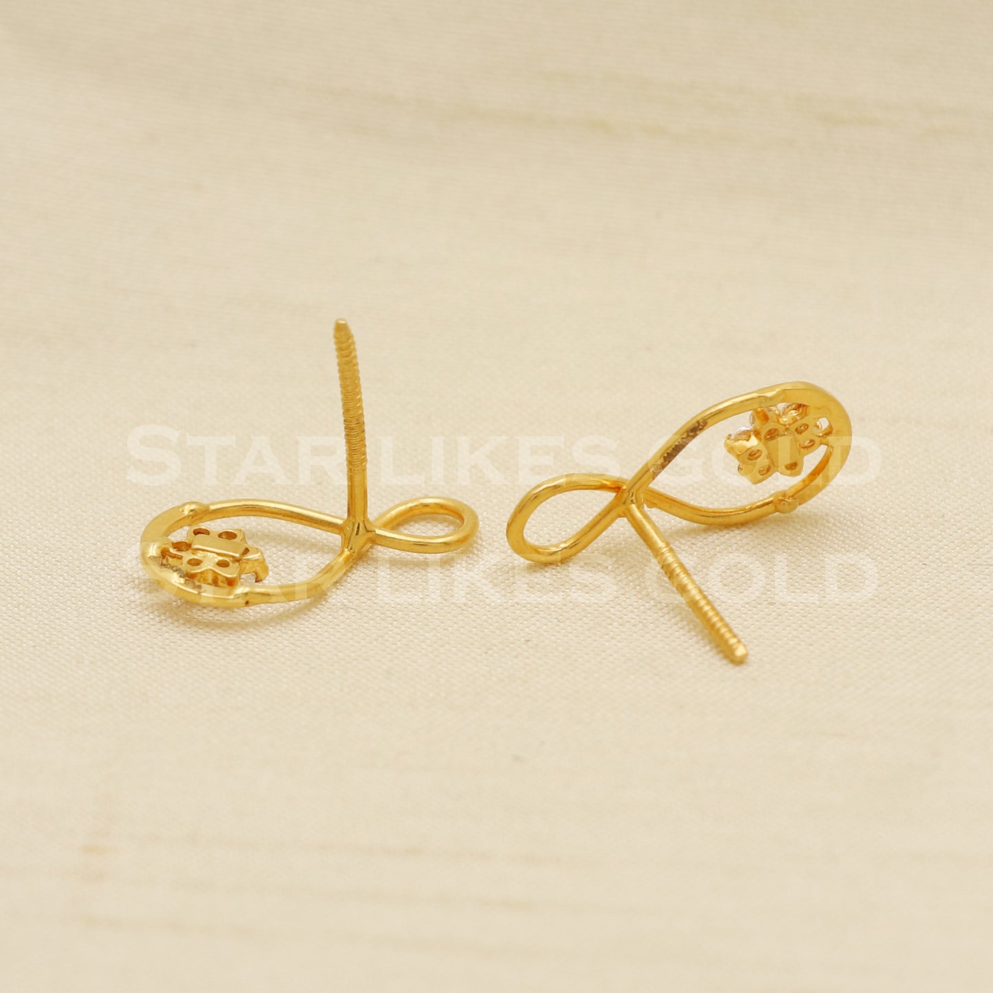 Zircons 22k 22 karat gold earrings jewelry, PR1120