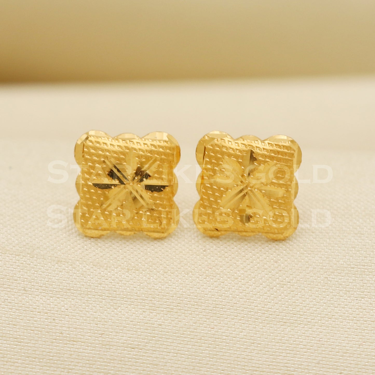 testing listing Lovely 22k 22 karat gold stud earrings jewelry, PR1124