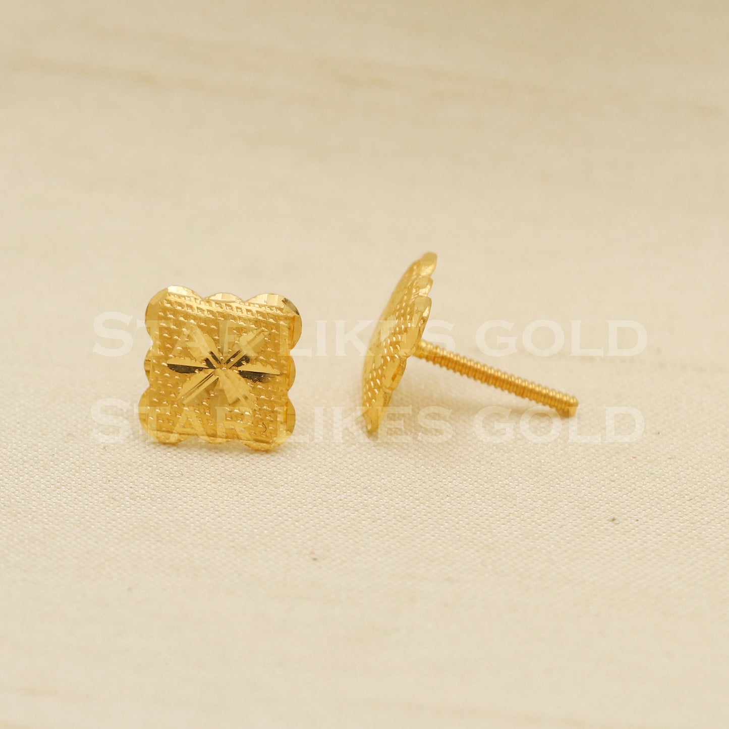 testing listing Lovely 22k 22 karat gold stud earrings jewelry, PR1124