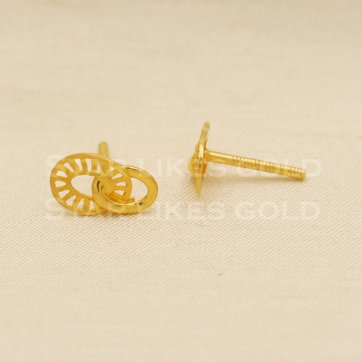 Lovely 22k 22 karat gold stud earrings jewelry, PR1125
