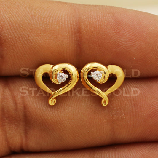 Stunning 22k 22 karat gold stud earrings jewelry, PR1131