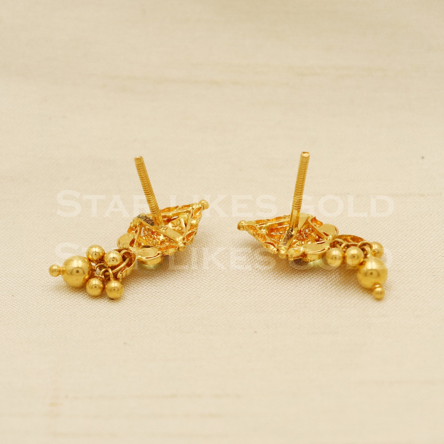 Stunning 22k 22 karat gold Dangle earrings indian jewelry, PR1132