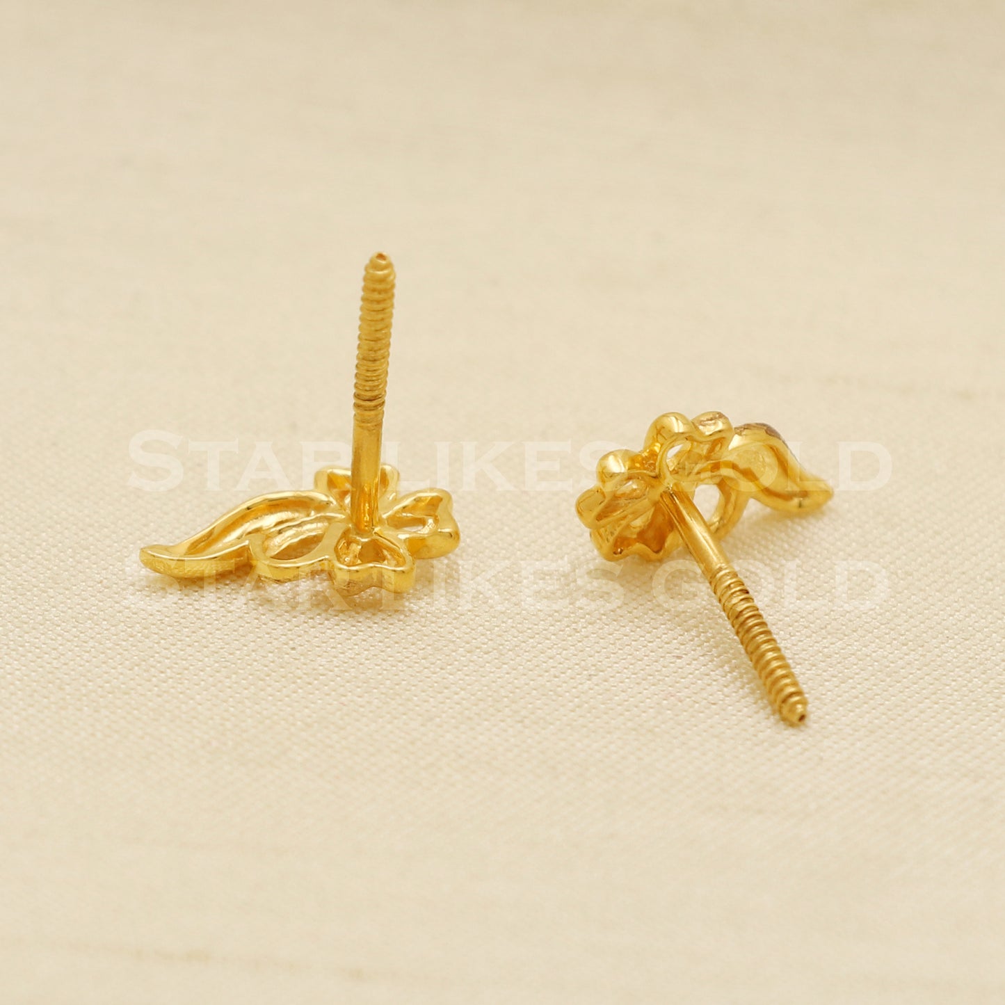 Stunning 22k 22 karat gold stud earrings jewelry, PR1134
