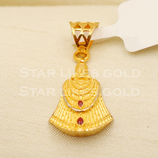 Khatu Shyam 22k Yellow Gold Handmade Pendant Jewelry, PR1167