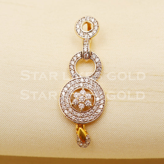Zircon 22k Yellow Gold Handmade Pendant Jewelry, PR1180