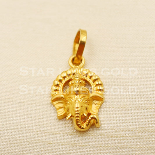 Ganeshji 22k Yellow Gold Handmade Pendant Jewelry, PR1186