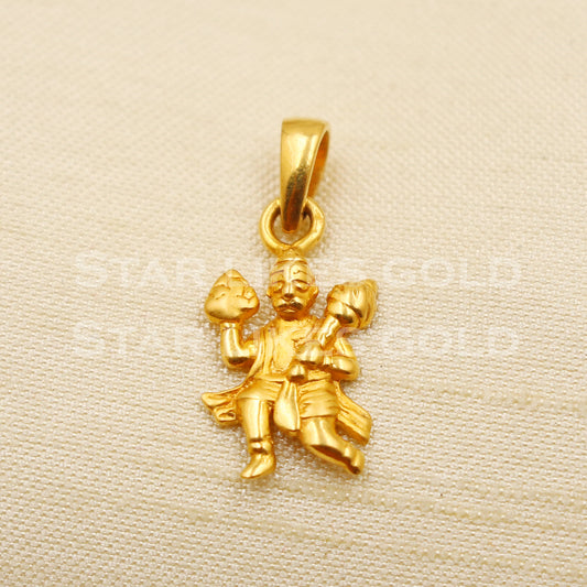 Hanumanji 22k Yellow Gold Handmade Pendant Jewelry, PR1191