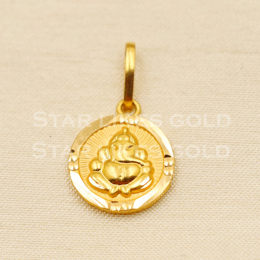 Ganeshji 22k Yellow Gold Handmade Pendant Jewelry, PR1192