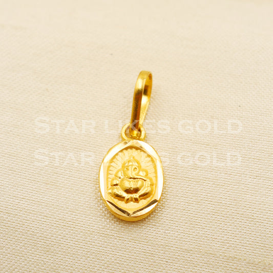 Ganehsji 22k Yellow Gold Handmade Charms Pendant light weight Jewelry, PR1209