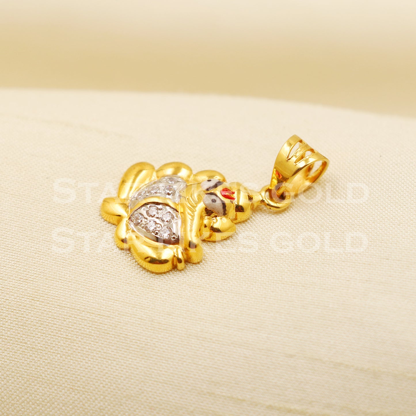 Ganeshji 22k Yellow Gold Handmade Charms Pendant light weight Jewelry, PR1216